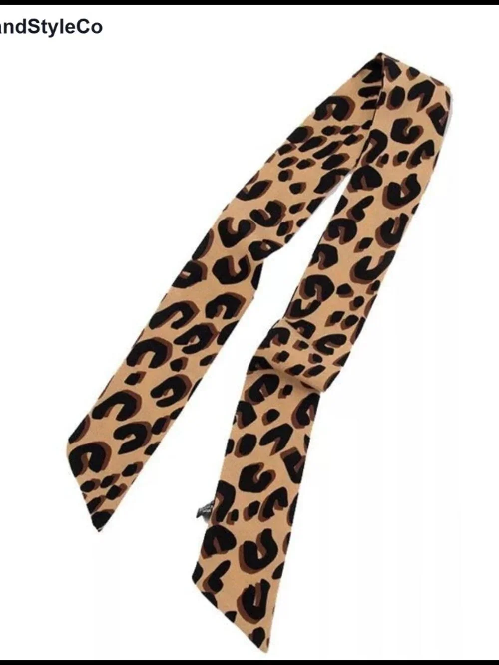 Leopard Print Neck Tie Skinny Scarf Hairband - Polyester Nylon Fashion Scarf